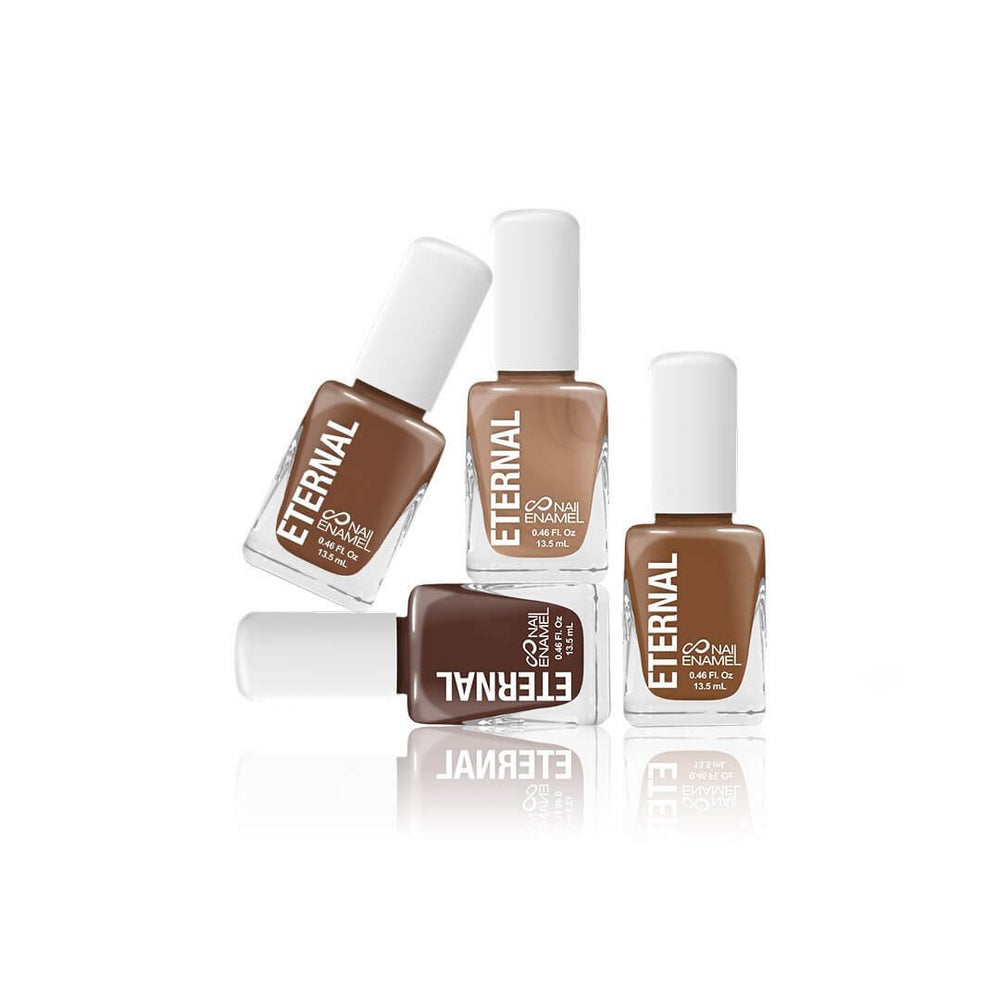 Nail Polish Bottle Nude Colors Dark Nude Chocolate  Turn The Page Stay Nude Color Eternal Cosmetics 13.5 ml/0.46 fl.oz