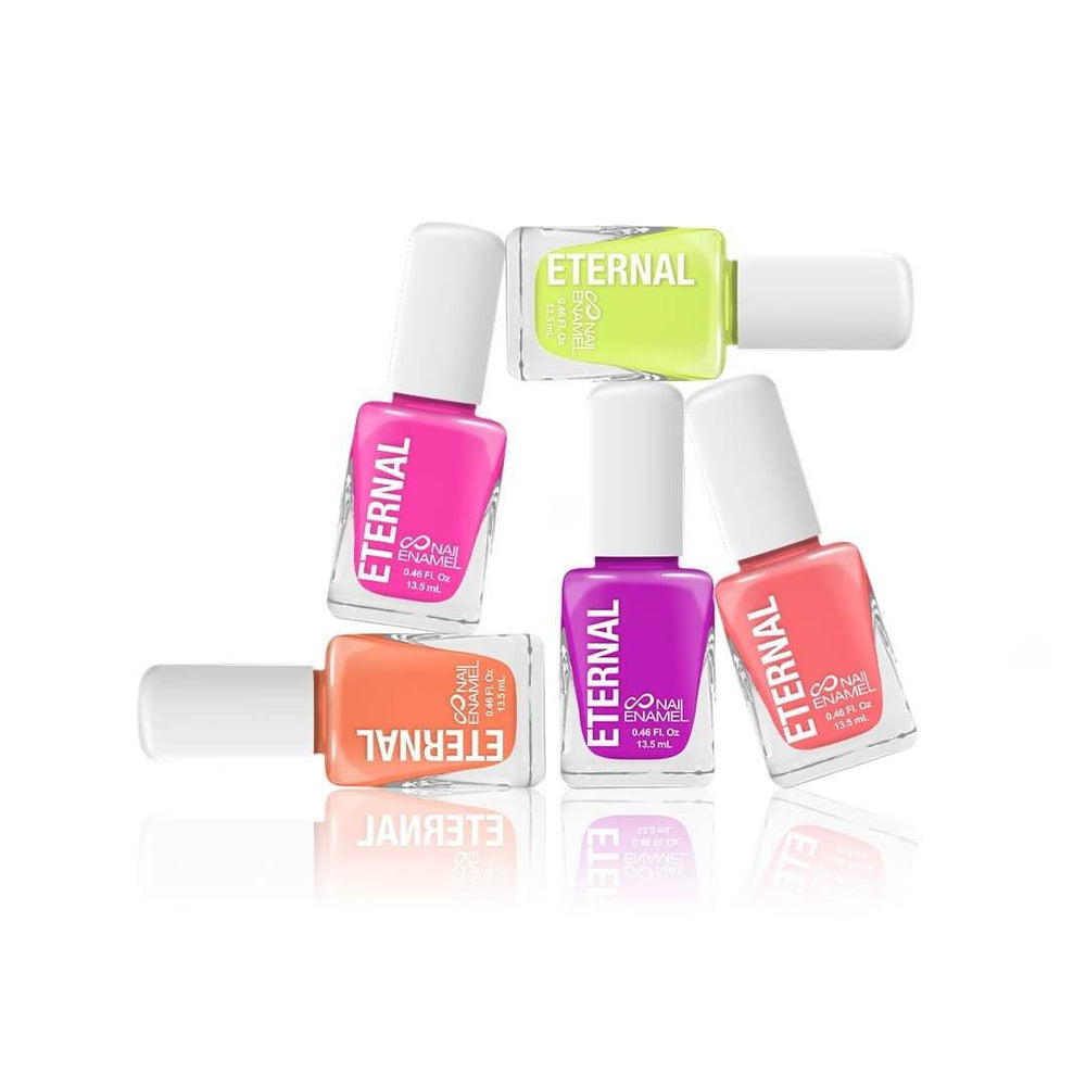 Nail Polish Bottle Crazy Violet Orange Mardi Gras Peach Carnaval Pink Flame Green Radioactive Color Eternal Cosmetics 13.5 ml/0.46 fl.oz