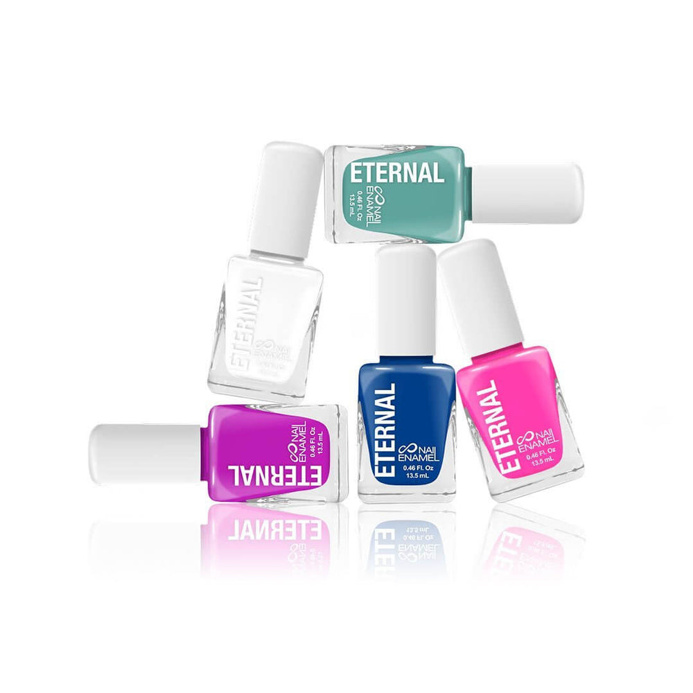 
            
                Load image into Gallery viewer, Nail Polish Bottle Crazy Violet Pink Flame Neutral Blanco Tiza Break The Blues Green Aruba Color Eternal Cosmetics 13.5 ml/0.46 fl.oz
            
        
